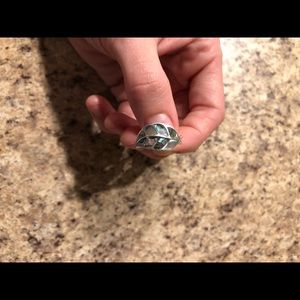 Abalone feather ring